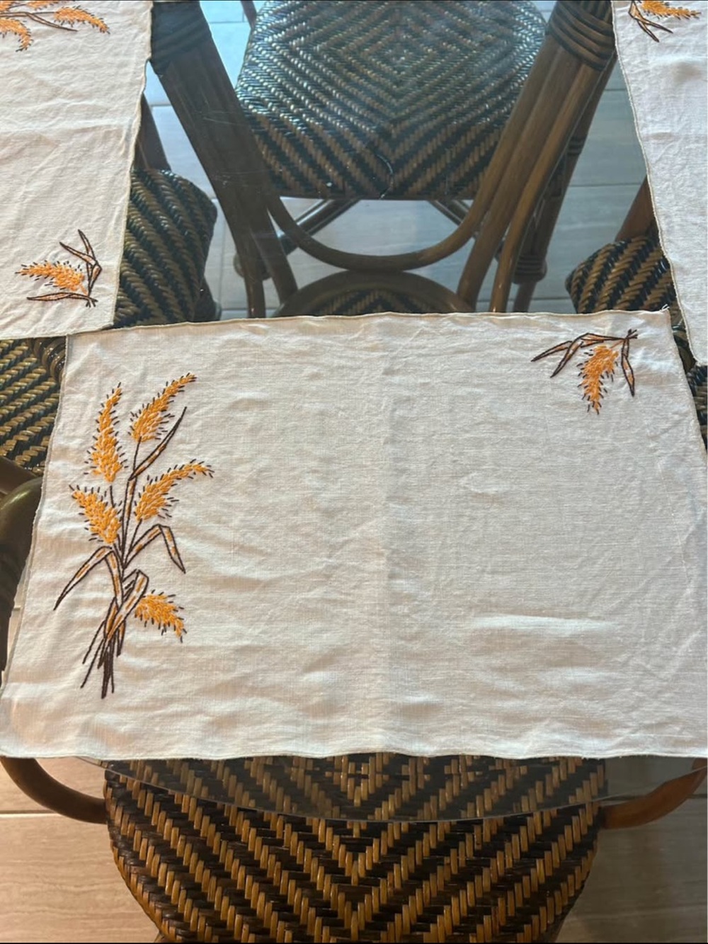 Linen Embroidered Placemats